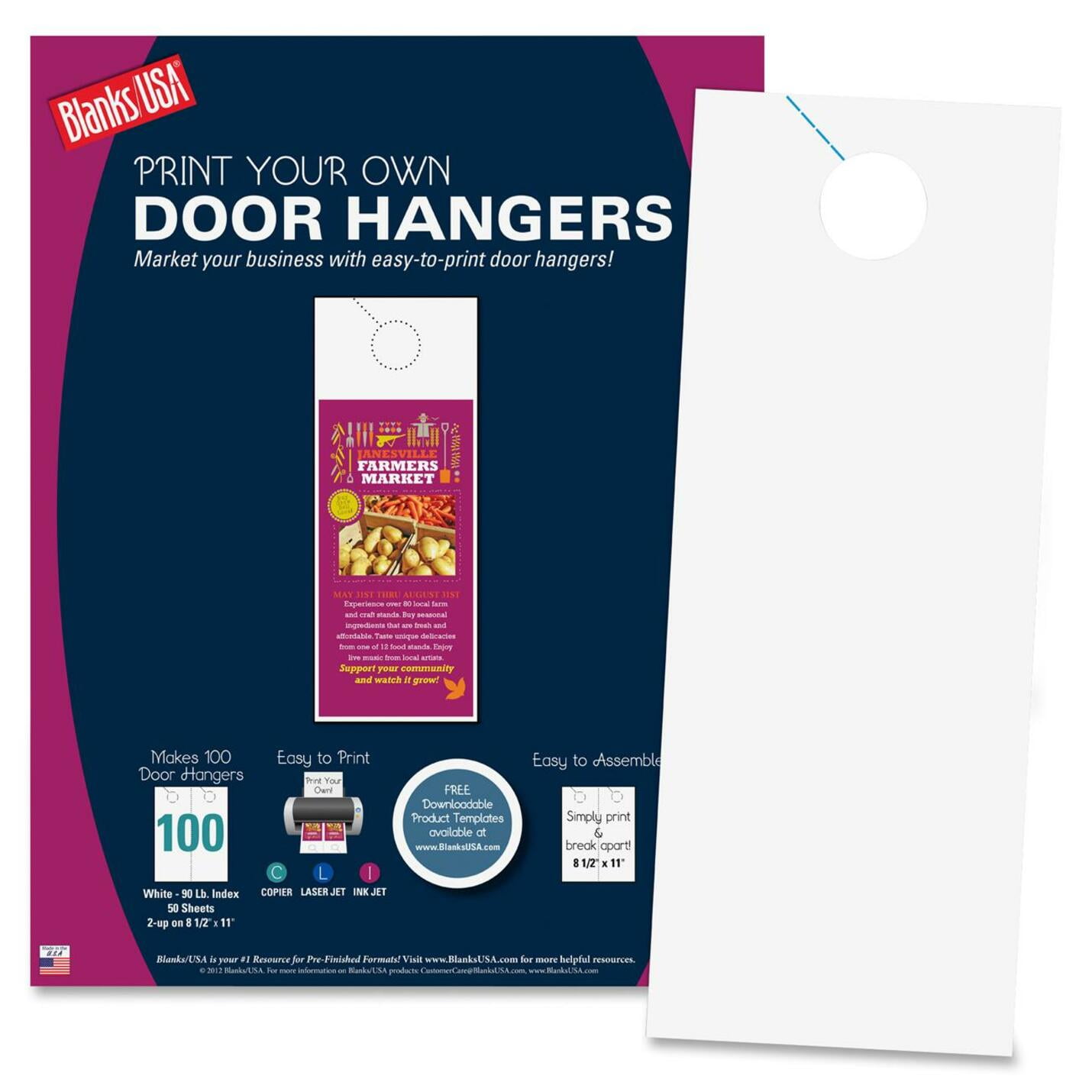 Blanks/USA Door Hanger - Walmart.com Pertaining To Blanks Usa Templates