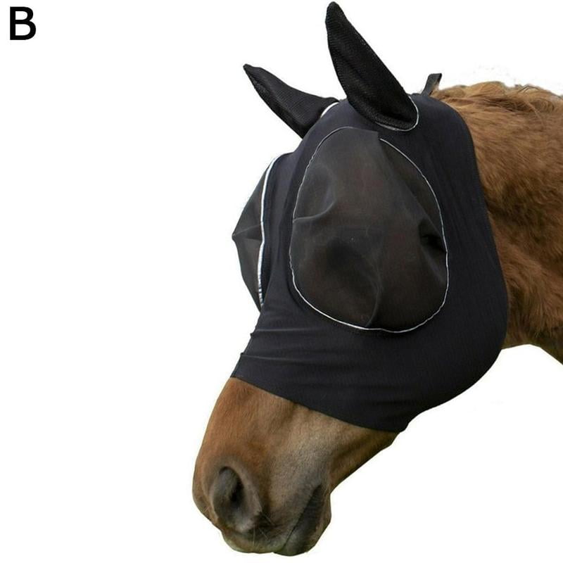 Horse Fly Mask Riding Mesh Cover Anti Mosquito Shield Breathable Cob Full Face 