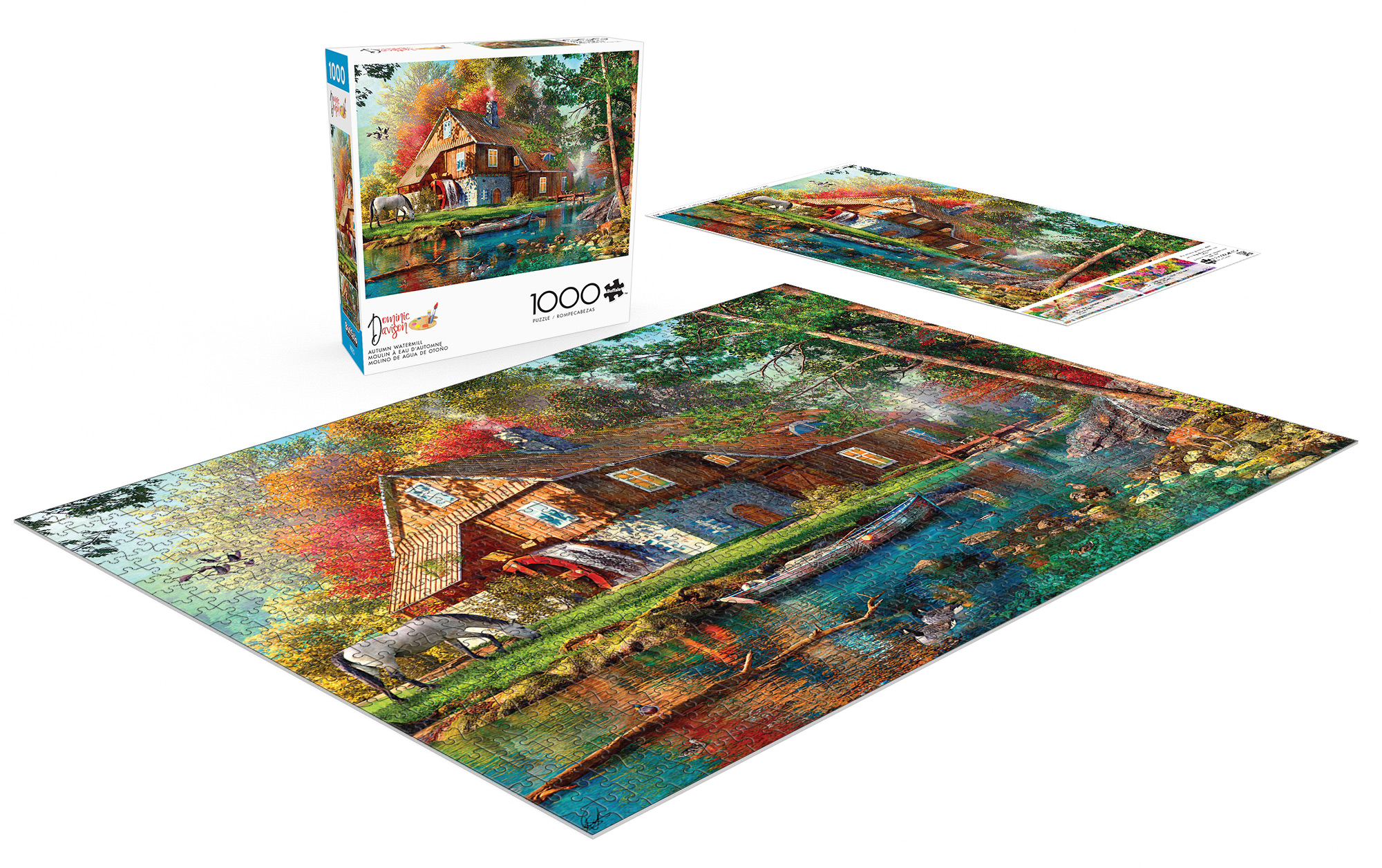 Buffalo Games Country Life Autumn Watermill 1000-Piece 26.75 x 19.75-inch Interlocking Jigsaw Puzzle for Adults Ages 14+
