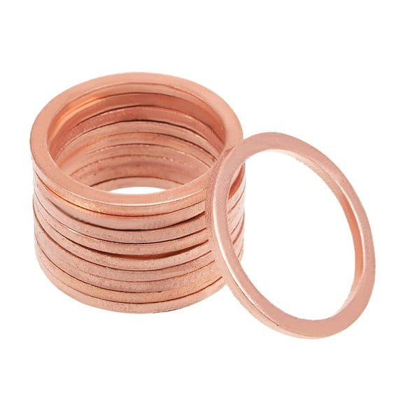 10 Pcs 18mm x 22mm x 1.5mm Copper Flat Washer for Screw Bolt