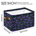 thumbnail image 4 of Yayeee 2 Pack Canvas Storage Basket with Handles for Shelves Fabric Bins Closet Organizer, Purple Cartoon Bats Pattern, 4 of 8