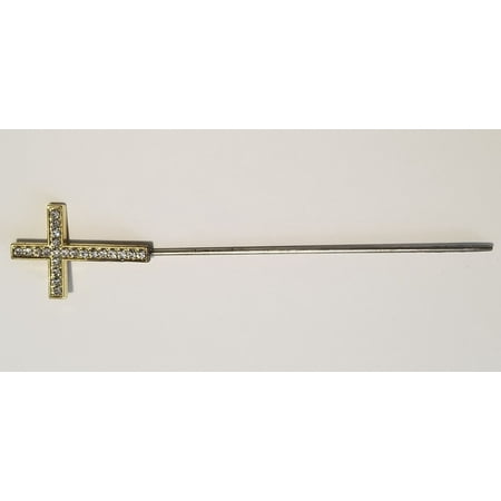 Dainty's Scalp Itch Relief Gold Cross Itch-N-Stix with Clear Glass Stones