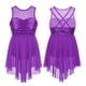 thumbnail image 3 of Traje de Ballet para niñas, vestido de tutú con leotardo de gimnasia con lentejuelas y cuello Halter, faldas de práctica de danza contemporánea, vestido de baile tutú de bailarina, 3 of 5