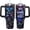Gamer, variant on 40 oz Halloween Tumbler with Lid and Straw - 5D Bat Print Tumblers with Handle Halloween Stainless Steel Insulated Travel Cup Black Coffee Cups Gifts for Women Men Adults