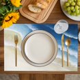 thumbnail image 4 of Navy Blue Ombre Ocean Placemats Set of 4, Watercolor Coastal Beach Waves Placemats for Dining Table, Place Mats for Kitchen Tabletop, Waterproof Wipeable Dining Table Mats Set, 4 of 9