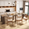 thumbnail image 4 of Extendable Console Desk, 118.50in Expandable, Functional Workspace, 116.93*36.03*29.8in, Brown Multifunctional Extendable, & Functional, Space Saving, Brown, 122.98lb, 4 of 6
