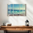 thumbnail image 2 of Elephant Stock Window To Sultry Beach Wall Art - Horizontal Multi Panel Canvas - Living Room Wall Decor - Beach Multi Panel - White And Brown Decor - 23" x 14", 2 of 4