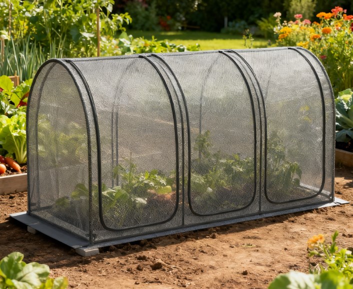 Plant Protection Tent, Crop Cage with Zippered Doors, Storage Bag and Ground Stakes