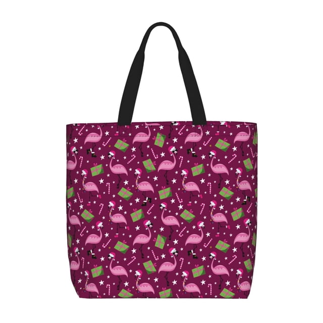 Easygdp Festive Flamingos Bolsa Tote para Mujer, Bolso de Hombro para Trabajo, Playa, Viajes, Compras y Supermercado
