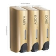 thumbnail image 3 of Triple 350ml Liquid Soap Dispensers Heat-Resistant Wall-Mount (Gold), 3 of 5