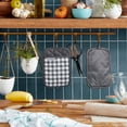 thumbnail image 2 of KitchenAid Gingham Pot Holder 2-Pack Set, Charcoal Grey, 7"x10", 2 of 7