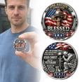 thumbnail image 1 of US Veteran Challenge Christ & Veteran Commemorative With Patriotic American Flag Design Memorial For Veterans Collectors, 1 of 9