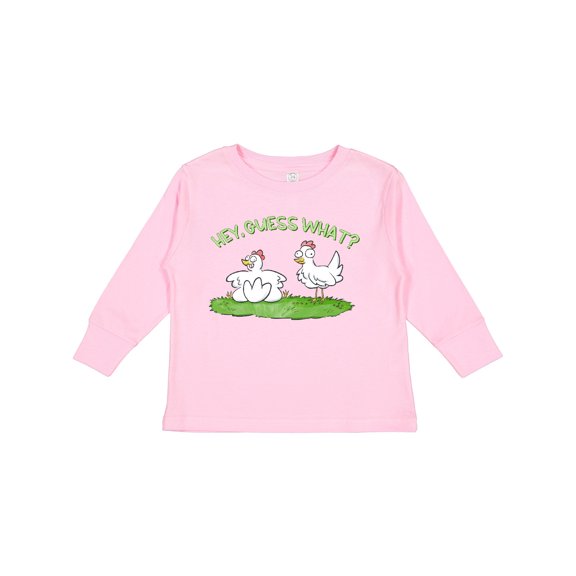 Inktastic Hey, Guess What? Chicken Butt Boys or Girls Long Sleeve Toddler T-Shirt