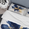 thumbnail image 4 of Designart "Strokes in Dark Blue and Gold I" Fractals Bedding Covert Set - Abstract Blue Modern Bed Set With 1 Sham, 4 of 6