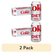 (2 pack) Diet Coke Soda Cans, 12 fl oz, 18 Pack