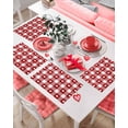 thumbnail image 3 of Valentines Placemats Red Buffalo Plaid Valentines Day Place Mats for Dining Room White Love Heart Washable Table Mats for Kitchen Dining Decorations Set of 6, 3 of 5