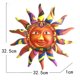 thumbnail image 2 of Art Deco interior y exterior de la pared solar del metal de 12,7 pulgadas que cuelga caras coloridas del sol, 2 of 5