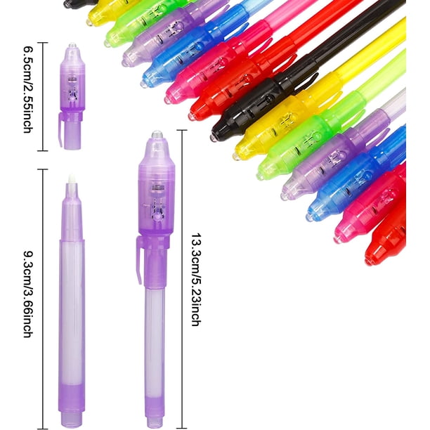 Set De 6 Bolígrafos De Tinta Invisible Con Luz UV – Lápiz Espía Para Mensajes Secretos, Fiestas Infantiles, Cumpleaños Y Juegos De Detectives