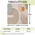 thumbnail image 2 of Brown Boho Geometric and Plant Pattern Square Fitted Tablecloth with Elastic Edge,Square Table Cover,Washable Elastic Table Cover for Home Kitchen Party Decor 36"x36", 2 of 6