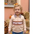thumbnail image 4 of RUINIXCW Toddler Baby Boy Thanksgiving Sweatshirt Outfit Fall Winter Quarter Zip Sweatshirts Letter Turkey Embroidery Plaid Lapel Long Sleeve Pullover Shirt Top, 4 of 9