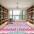 thumbnail image 2 of ODIKA 3'x5' Machine Washable Non-Slip Area Rug, Geometric Pink High Traffic Rug, Pink, 1080250, 2 of 7