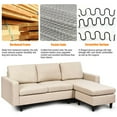 thumbnail image 6 of Gymax Convertible L-shaped Sectional Sofa Couch w/ Cushion Beige, 6 of 8
