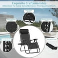 thumbnail image 4 of YANG2 Zero Gravity Chairs Set of 2, 350lbs Capacity Folding Outdoor Patio Recliner with Adjustable Headrest & Cup Holder, Anti Gravity Chair for Backyard, Poolside-Black, 4 of 7