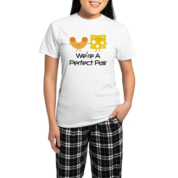 CafePress - Couples Mac And Cheese Pair Pajamas - Women's Short Sleeve Print T-Shirt and Pants Light Cotton Pajama Set