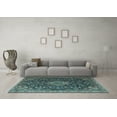 thumbnail image 3 of Ahgly Company Indoor Rectangle Medallion Light Blue Traditional Area Rugs, 2' x 3', 3 of 4