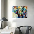thumbnail image 4 of PIKWEEK  Abstract Elephant Canvas Wall Art Modern Colorful Animal Pictures Print on Canvas Wildlife Artwork for Bedroom Living Room Stretched and Framed Ready to Hang, 4 of 5