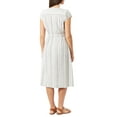 thumbnail image 3 of Briggs Women's Linen Blend Dress with Drawstring Waist (Cream Stripe, Small), 3 of 4