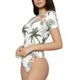 thumbnail image 2 of Naloa Vintage Palm Trees Women's Short-Sleeved Onesie, One-Piece Swimsuit for Parties, dates, clubs - Small, 2 of 9