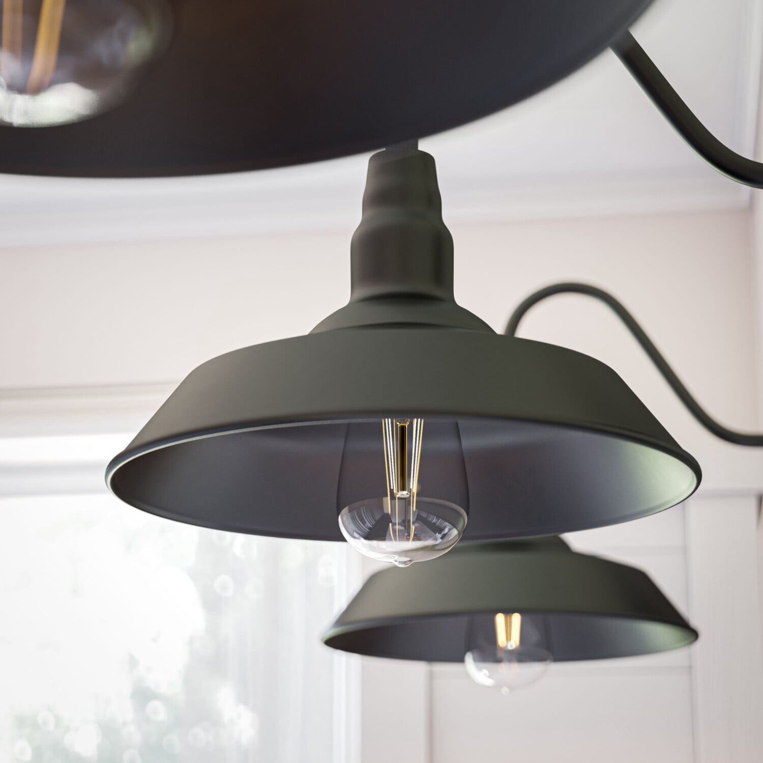 Kenroy Home Dale 10'' Outdoor 1-Light Wall Sconce Light Fixture with Black Metal Round Shade for Front Door, Patio, or Porch, Black