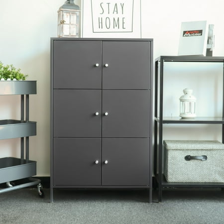 Ikayaa Modern 6 Door Floor Cabinet Metal Storage Cabinets Locker Ikayaa Modern 6 Door Floor Cabinet Metal Storage Cabinets Locker Bedroom Bathroom Furniture