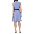 thumbnail image 3 of INSPIRE CHIC Robe de Travail pour Femmes Ajustée et Évasée 2024 à Manches Cap, Robes de Bureau L Gris Bleu, 3 of 6