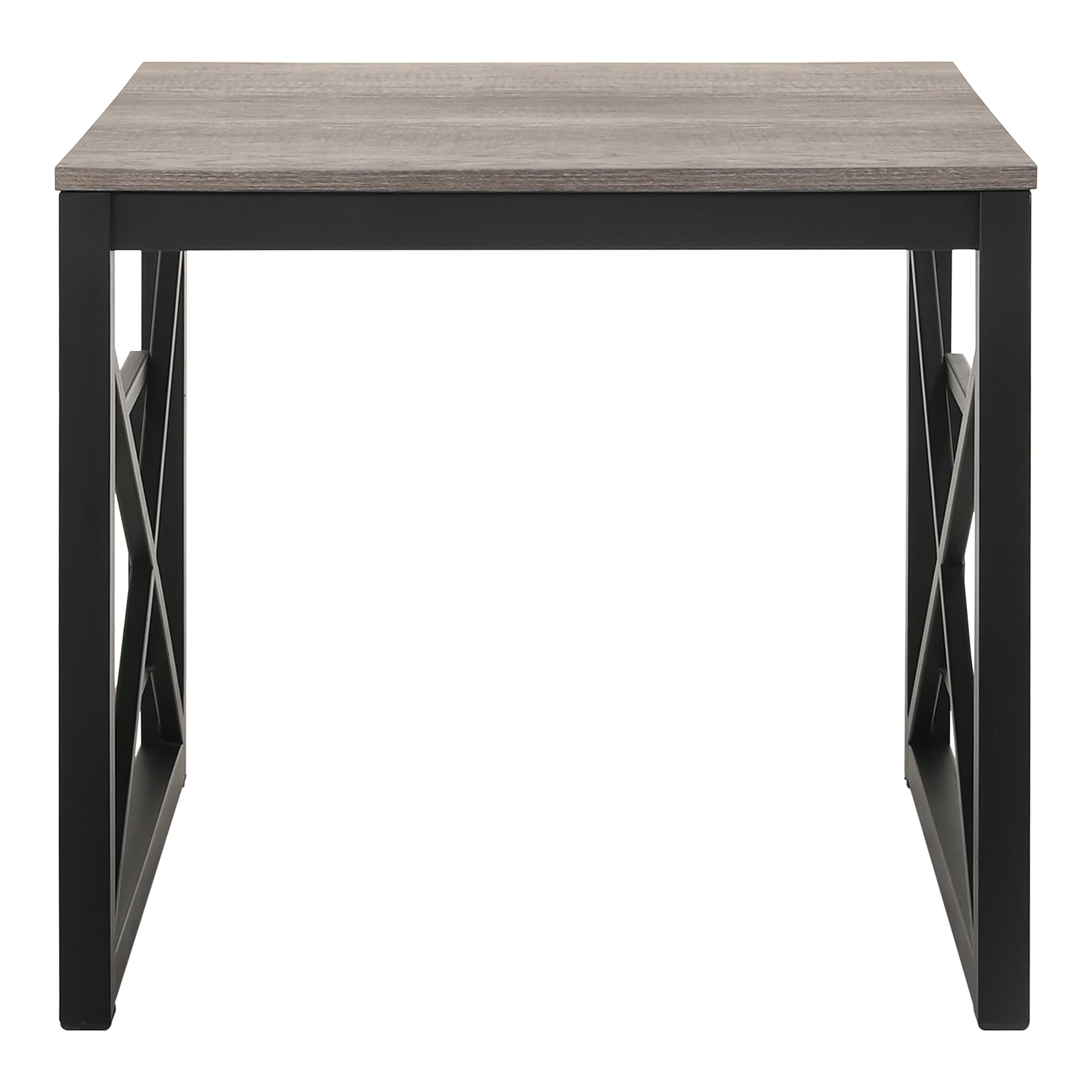 Furniture of America Dexter Wood Top and Metal Gray 2-Piece Coffee Table Set