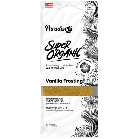 Paradise Air Super Organic Under Seat Air Freshener Vanilla Frosting Fragrance 10 Unit Tray