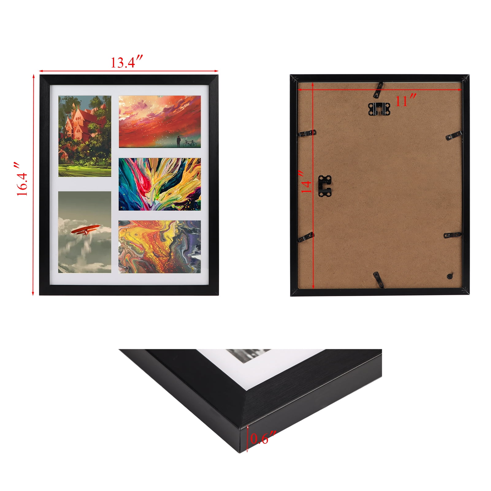 4 Pack 5-Opening Collage Picture Frames 4x6 for Wall Display