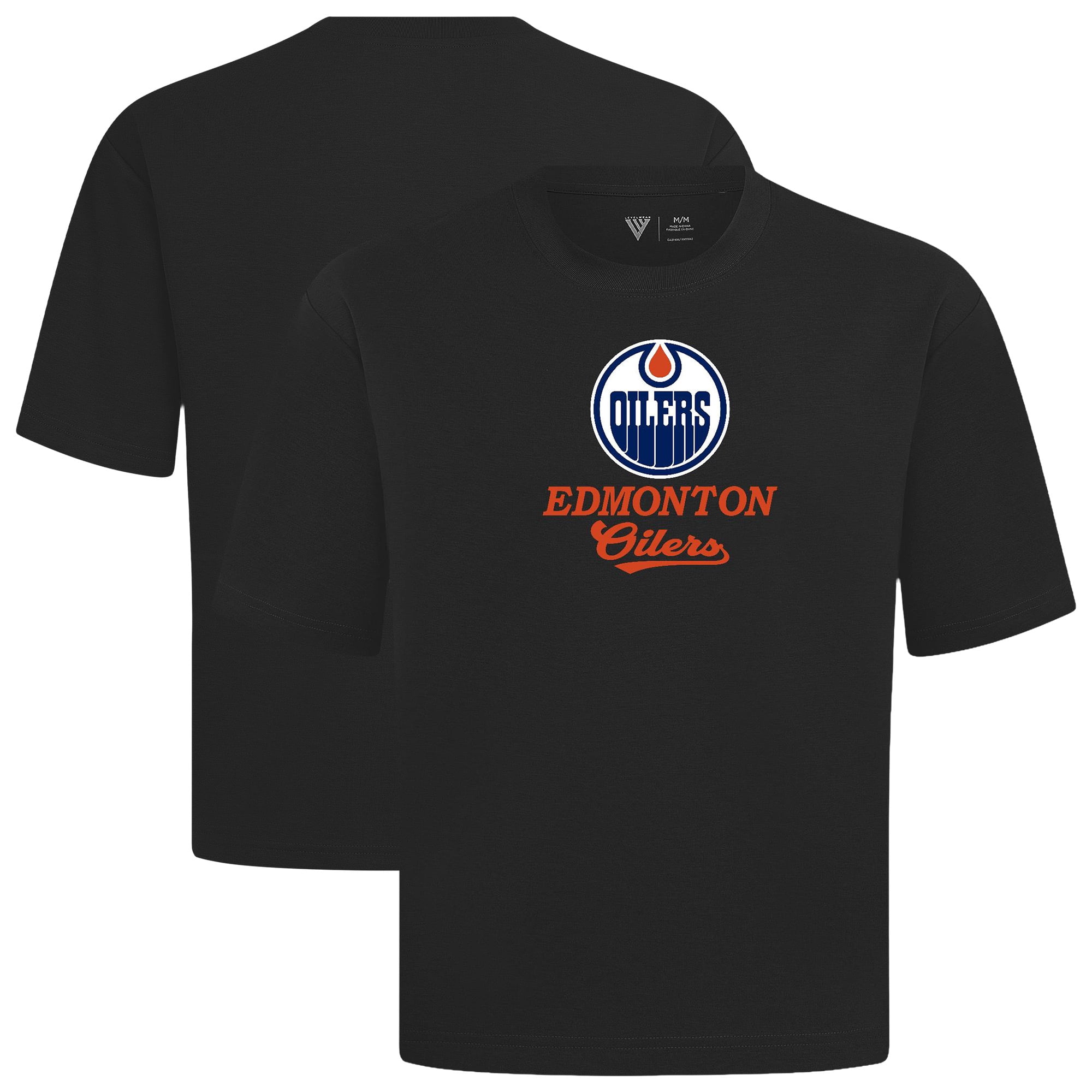 Men's Levelwear Black Edmonton Oilers Team Surge Luxe Signature Knit T-Shirt