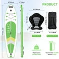 thumbnail image 6 of CYFIE 10.6ft Inflatable Paddle Board for Adult, Premium SUP Stand up Paddle Board with Kayak Seat, SUP Accessories, Pump, 4 Pcs Adjustable Paddles, Backpack, Camera Mount, Leash, Removable Fin, Green, 6 of 11