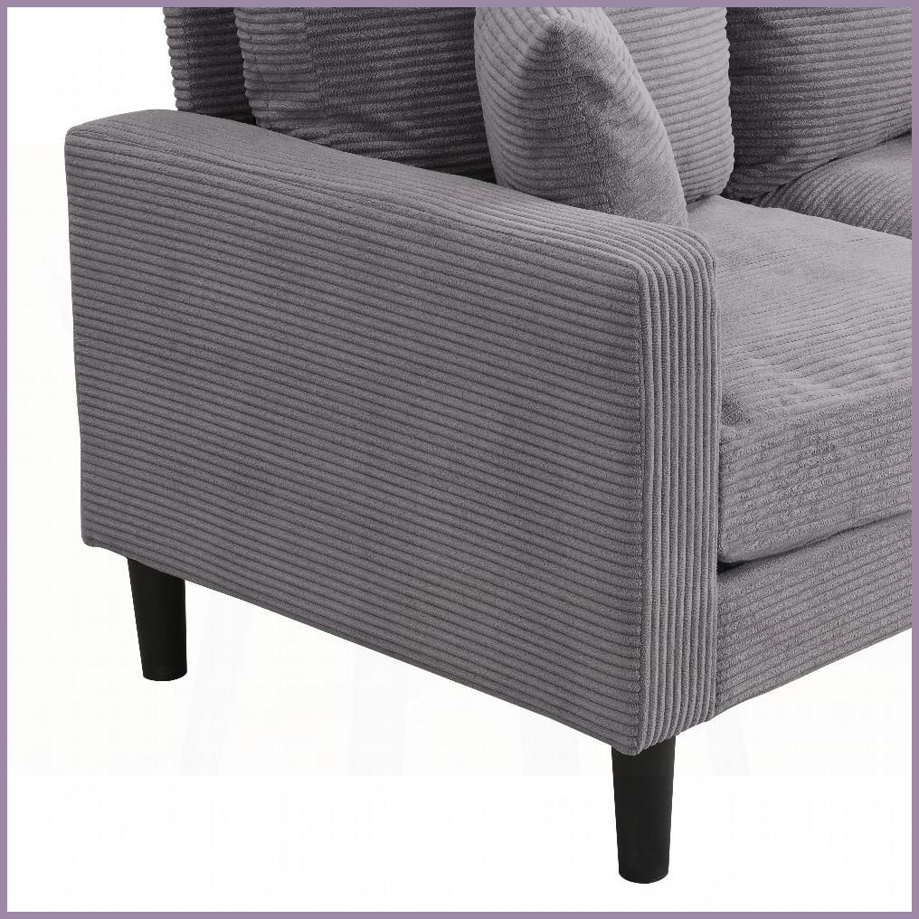 Modern 57'' 2-Seat Loveseat Sofa with Solid Wood Frame - High Resilience Foam, Light Gray - Perfect for Small Spaces