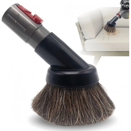 for Dy*son ™ Vacuum, Premium Soft Horsehair Round Dust Brush: Perfect for Vacuuming Sofas, Furniture Surface and Baseboards Vacuum Attachment (Compatible with Dy*son ™ V7 V8 V10 V11 V15 Gen5)