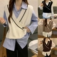 thumbnail image 4 of [BRAND FACTORY PRICE!]Sweater Vest for Women V Neck Sleeveless Top Pullover Knitwear Top Loose Fit Women's Clothing, 4 of 10