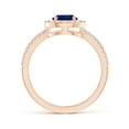 thumbnail image 2 of Angara Natural 1.15 Ct. Blue Sapphire with Diamond Halo Ring in 14K Rose Gold for Women (Ring Size: 3), 2 of 9