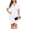thumbnail image 5 of POSESHE Women's Plus Size Dresses, Deep V Neck Sexy Body Wrap Casual Dress, 5 of 6