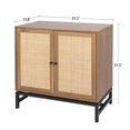 thumbnail image 3 of Natural rattan, 2 door cabinet, with 1 Adjustable Inner Shelves, rattan, Accent Storage Cabinet, 3 of 4
