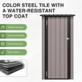 thumbnail image 4 of Sunmthink 3'x3' Small Metal Storage Shed, Storage with Lockable Doors, Garden Shed Tool Shed, Brown, 4 of 7