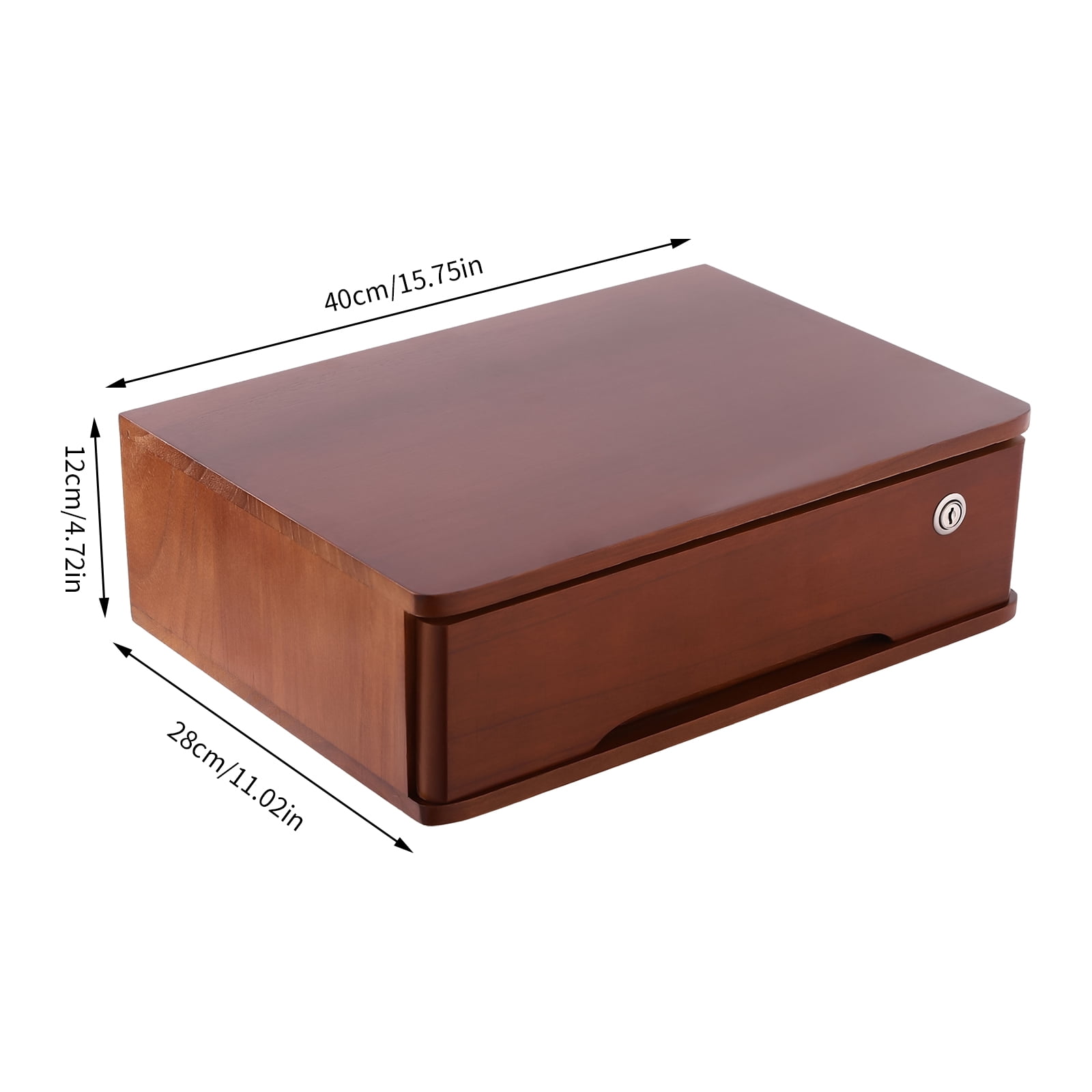 Multifunctional Desktop Storage Box with Lockable Drawer Stand Desktop Desktop Organizer Office Supplies Drawer Organizer (Walnut Color)