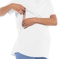 thumbnail image 5 of Frostluinai Women's Oversize Nursing Breastfeeding Shirts Hidden Slit Double Layer Maternity Shirt Short Sleeve Loose Fit Maternity Tops, 5 of 8
