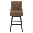 thumbnail image 3 of Kuka Home 30"H Swivel Modern Faux Leather Barstool in Brown, 3 of 10